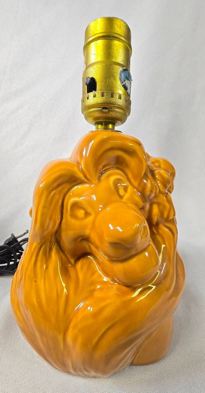 Vintage 1990s Disney The Lion King Ceramic Lamp Simba Mufasa Dolly Inc Nursery